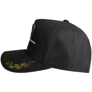 GORRA VAGO STYLE AMADO CARRILLO GOLD LAUREL PLACA GAMUZA