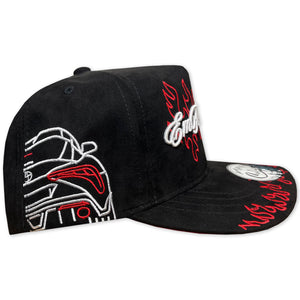 GORRA CULICHI CAPS EMFIRE RACING BLACK GAMUZA