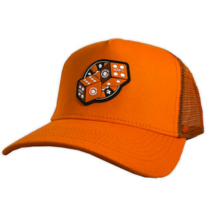 GORRA ALL IN BRAND DADOS NARANJA TRUCKER