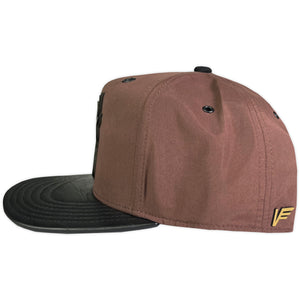 GORRA VAGO STYLE HUMILDAD BROWN/BLACK LEATHER PLANA