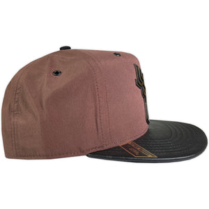 GORRA VAGO STYLE HUMILDAD BROWN/BLACK LEATHER PLANA