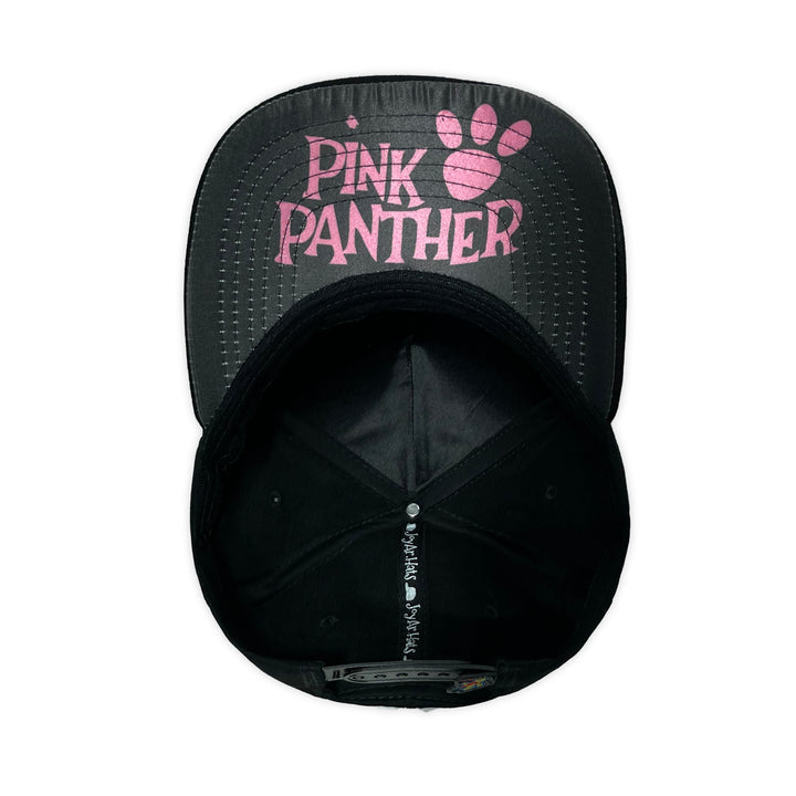 Gorra ja hats pantera rosa negra gamuza