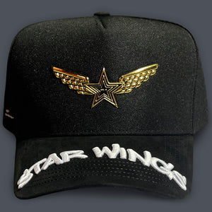 GORRA ALL IN BRAND BLACK STAR WINGS GOLDEN SNAPBACK