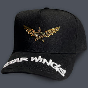 GORRA ALL IN BRAND BLACK STAR WINGS GOLDEN SNAPBACK