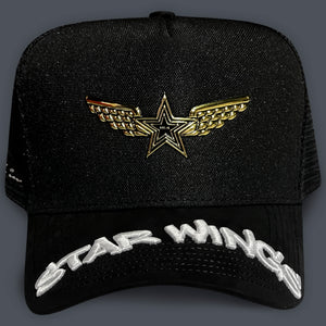 GORRA ALL IN BRAND BLACK STAR WINGS GOLDEN TR