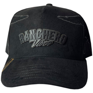 GORRA VAGO STYLE RANCHERO VIBES BLACK FULL SUEDE GAMUZA