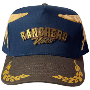 GORRA VAGO STYLE RANCHERO VIBES NAVY/BROWN GAMUZA