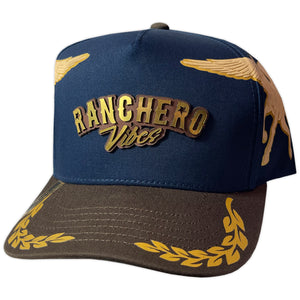 GORRA VAGO STYLE RANCHERO VIBES NAVY/BROWN GAMUZA