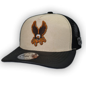 GORRA CULICHI CAPS EL HALCON BEIGE TRUCKER