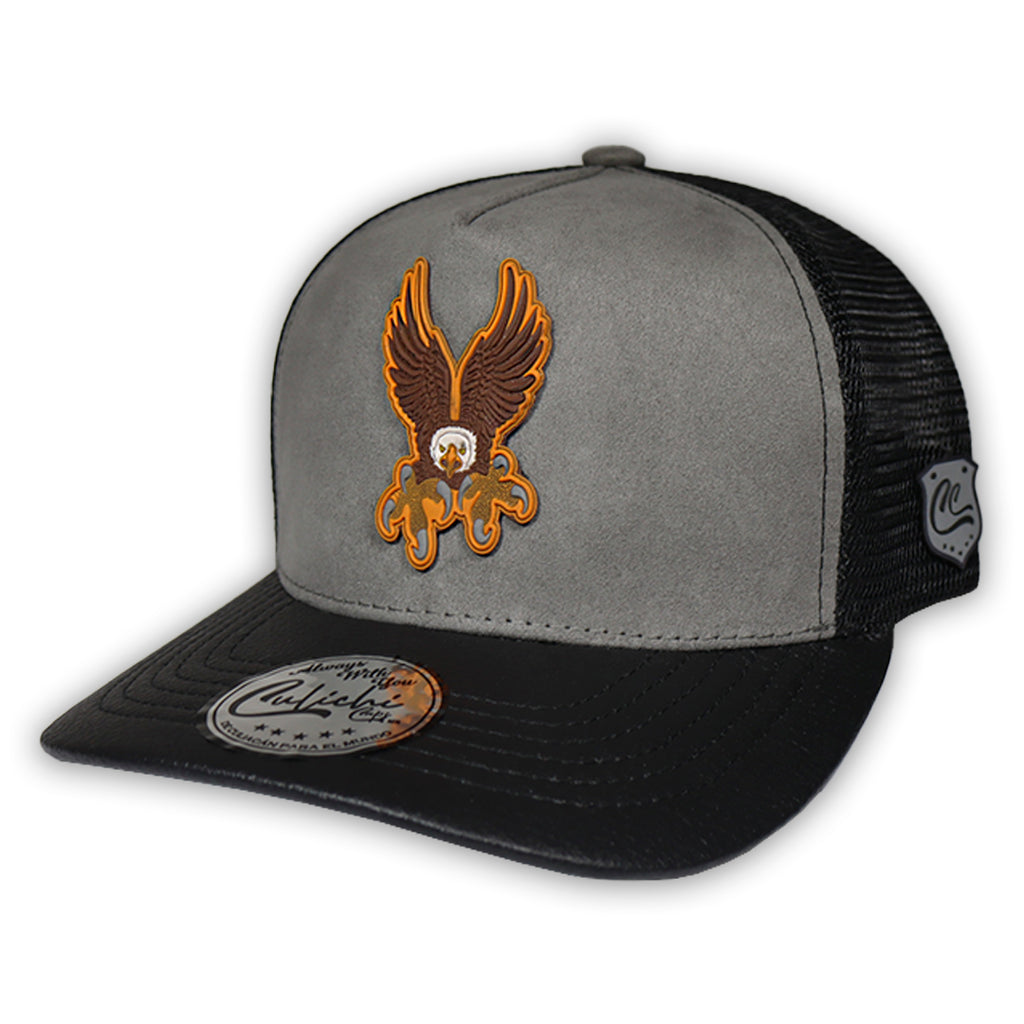 GORRA CULICHI CAPS EL HALCON GRAY TRUCKER GOMA