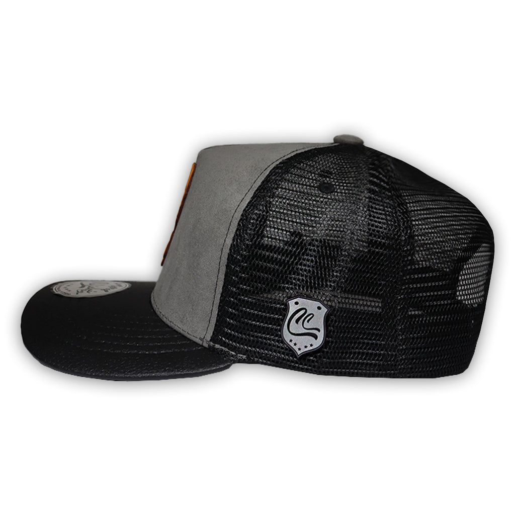 GORRA CULICHI CAPS EL HALCON GRAY TRUCKER GOMA