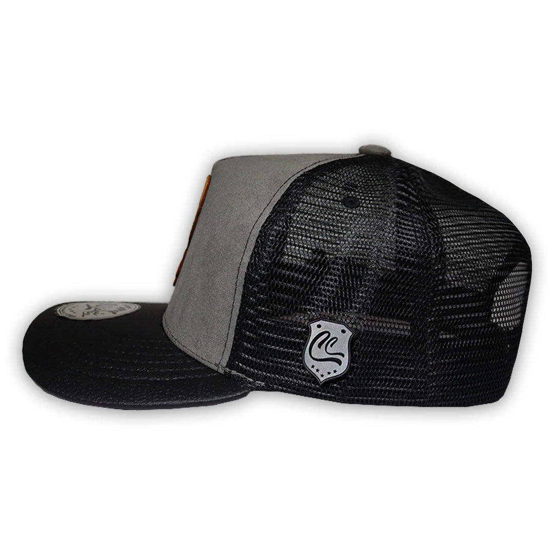GORRA CULICHI CAPS EL HALCON GRAY TRUCKER GOMA
