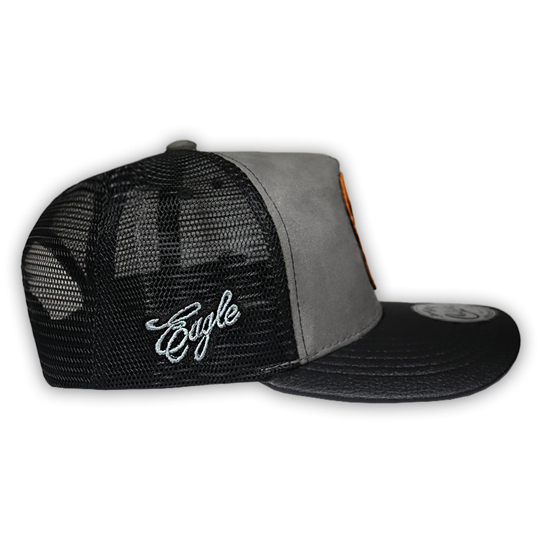 GORRA CULICHI CAPS EL HALCON GRAY TRUCKER GOMA