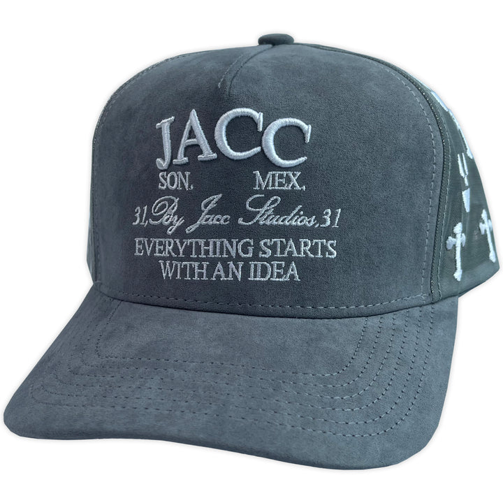 Gorra BY JACC IDEAS GAMUZA MALLA GRIS