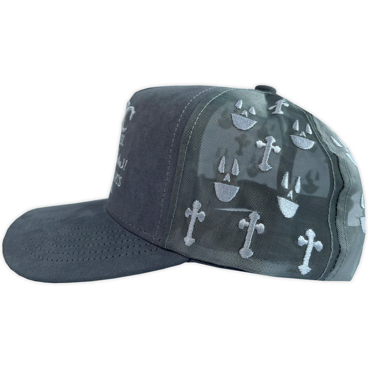 Gorra BY JACC IDEAS GAMUZA MALLA GRIS