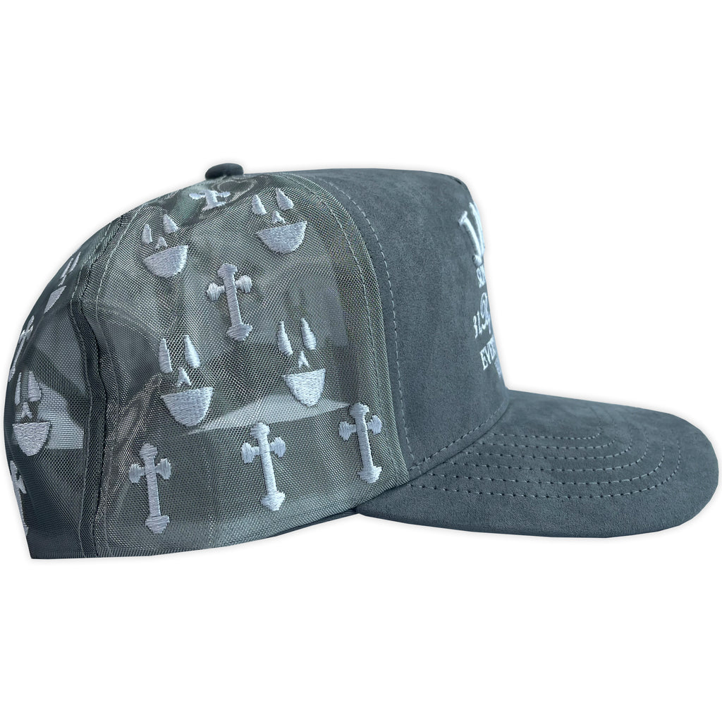 Gorra BY JACC IDEAS GAMUZA MALLA GRIS