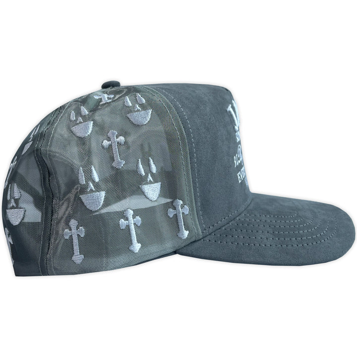 Gorra BY JACC IDEAS GAMUZA MALLA GRIS