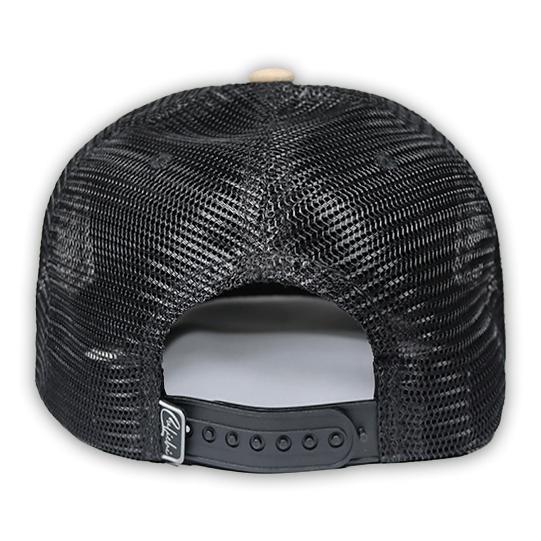 GORRA CULICHI CAPS DEAD SKULL BEIGE TRUCKER GOMA
