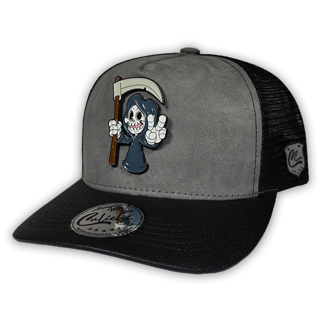GORRA CULICHI CAPS DEAD SKULL PLACA GRAY TRUCKER