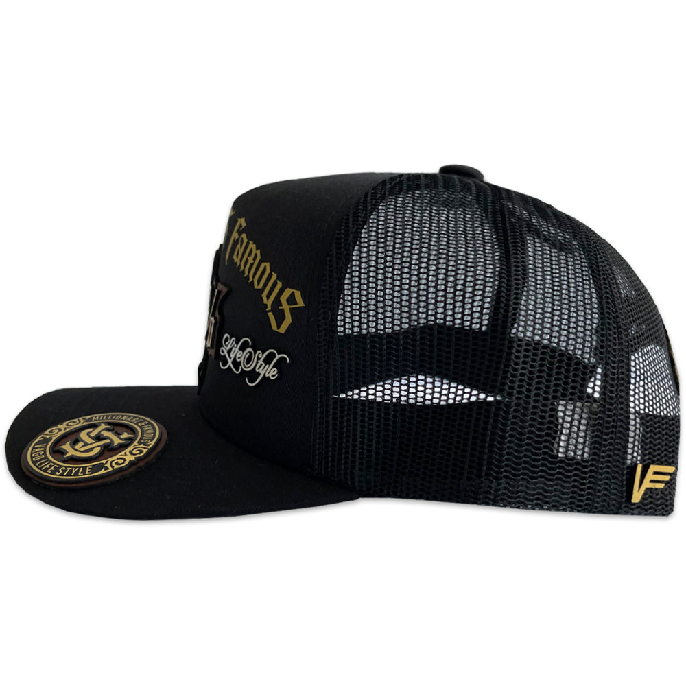 Gorra Vago Style 1% Negra Gabardina y Malla Curva