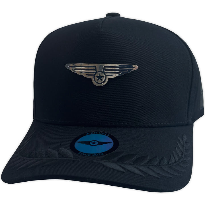 Gorra AM HATS ALAS CAPITAN CURVA BLACK