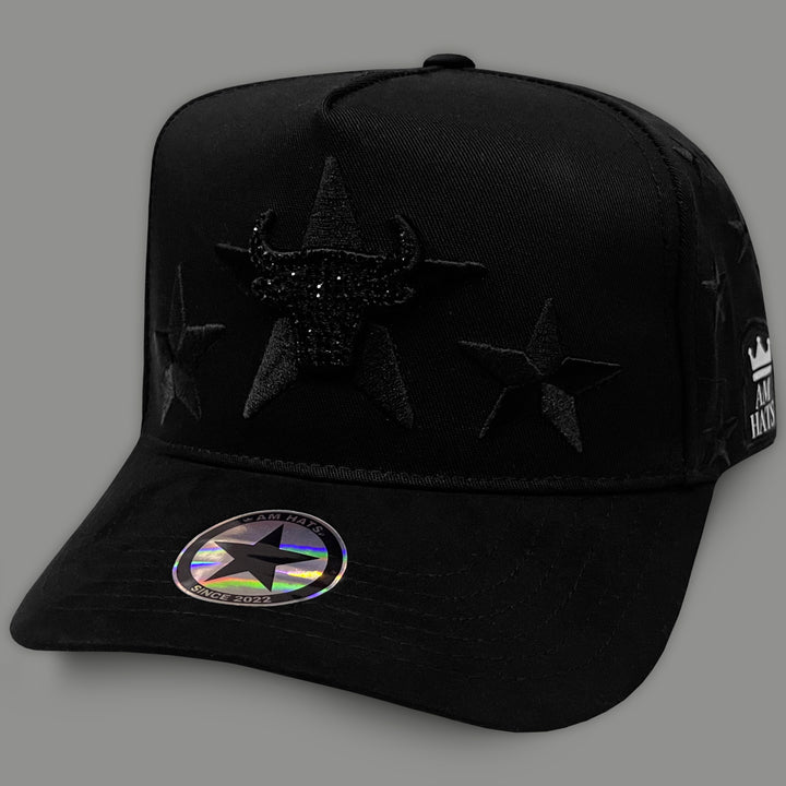 GORRA AM HATS COW SKULL BLACK CRYSTAL
