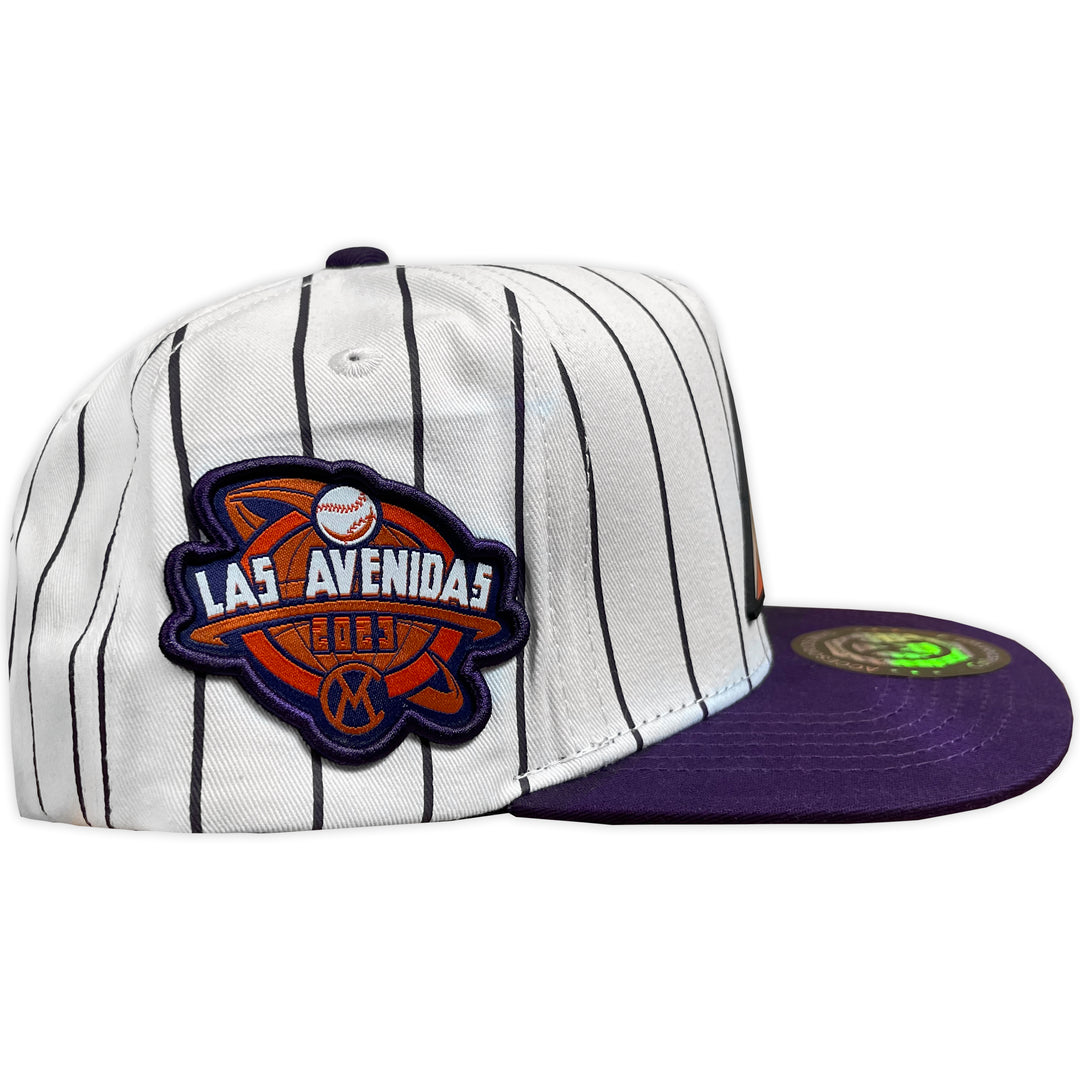 Gorra MVC AVENIDAS SUNS WHITE PURPLE VISERA PLANA