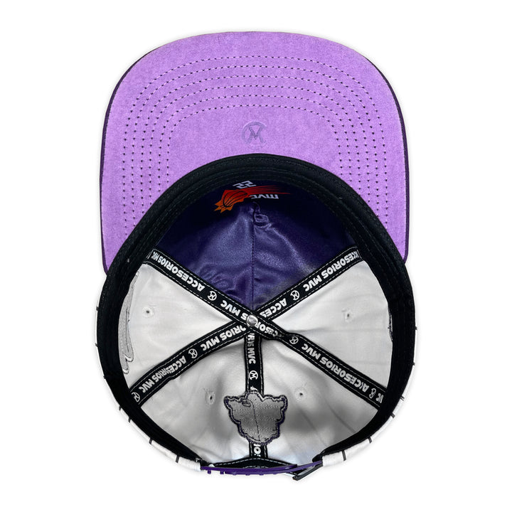 Gorra MVC AVENIDAS SUNS WHITE PURPLE VISERA PLANA