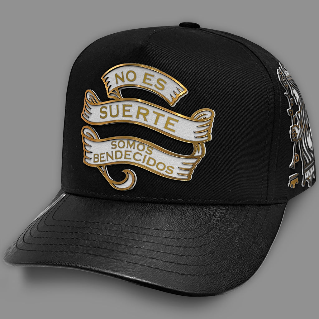 GORRA VAGO STYLE BARAJA DE ORO BLACK/BLACK LEATHER CURVA PIEL