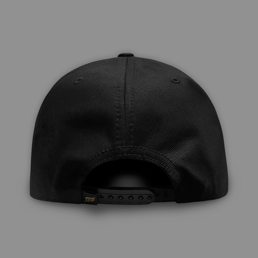 GORRA VAGO STYLE BARAJA DE ORO BLACK/BLACK LEATHER CURVA PIEL