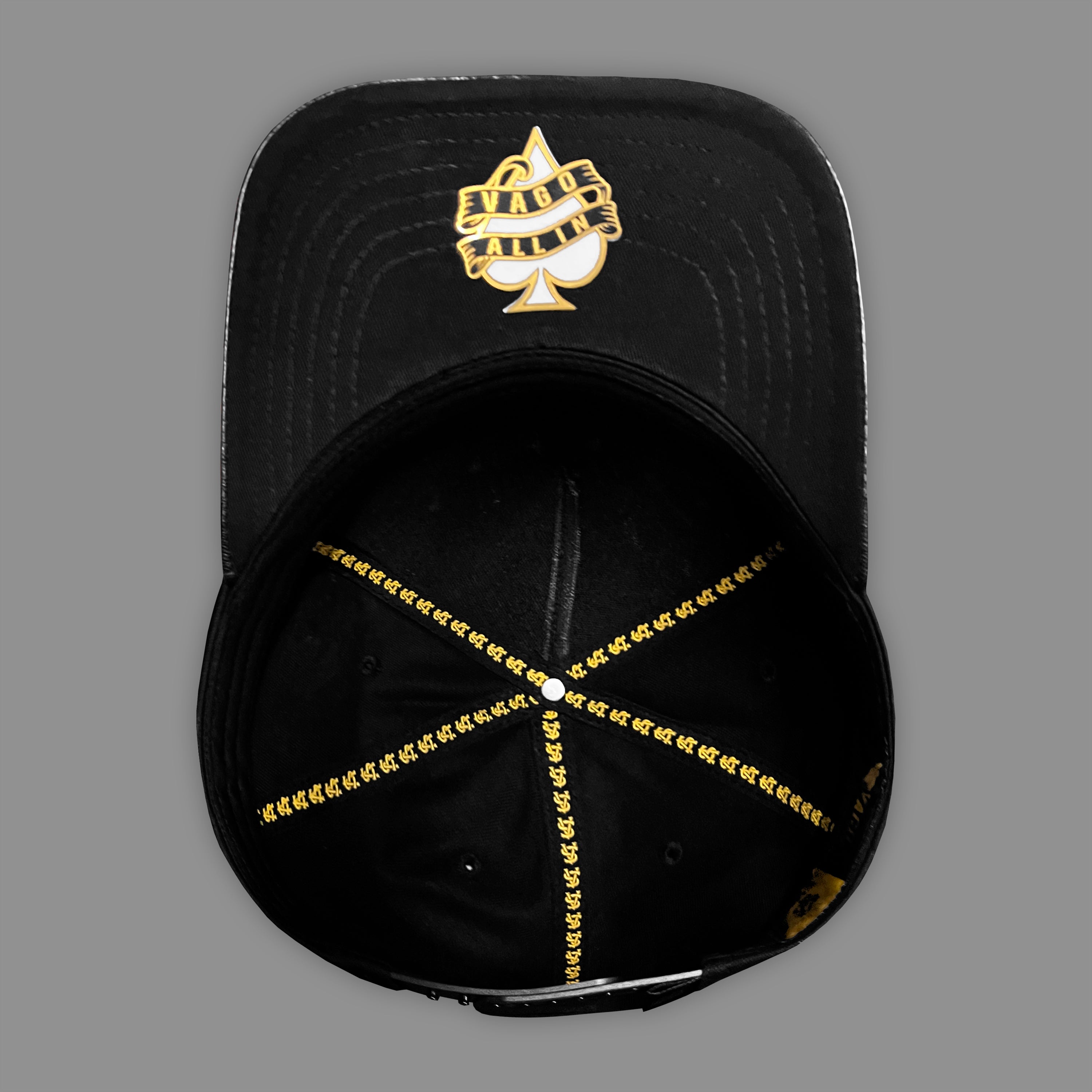 GORRA VAGO STYLE BARAJA DE ORO BLACK/BLACK LEATHER CURVA PIEL