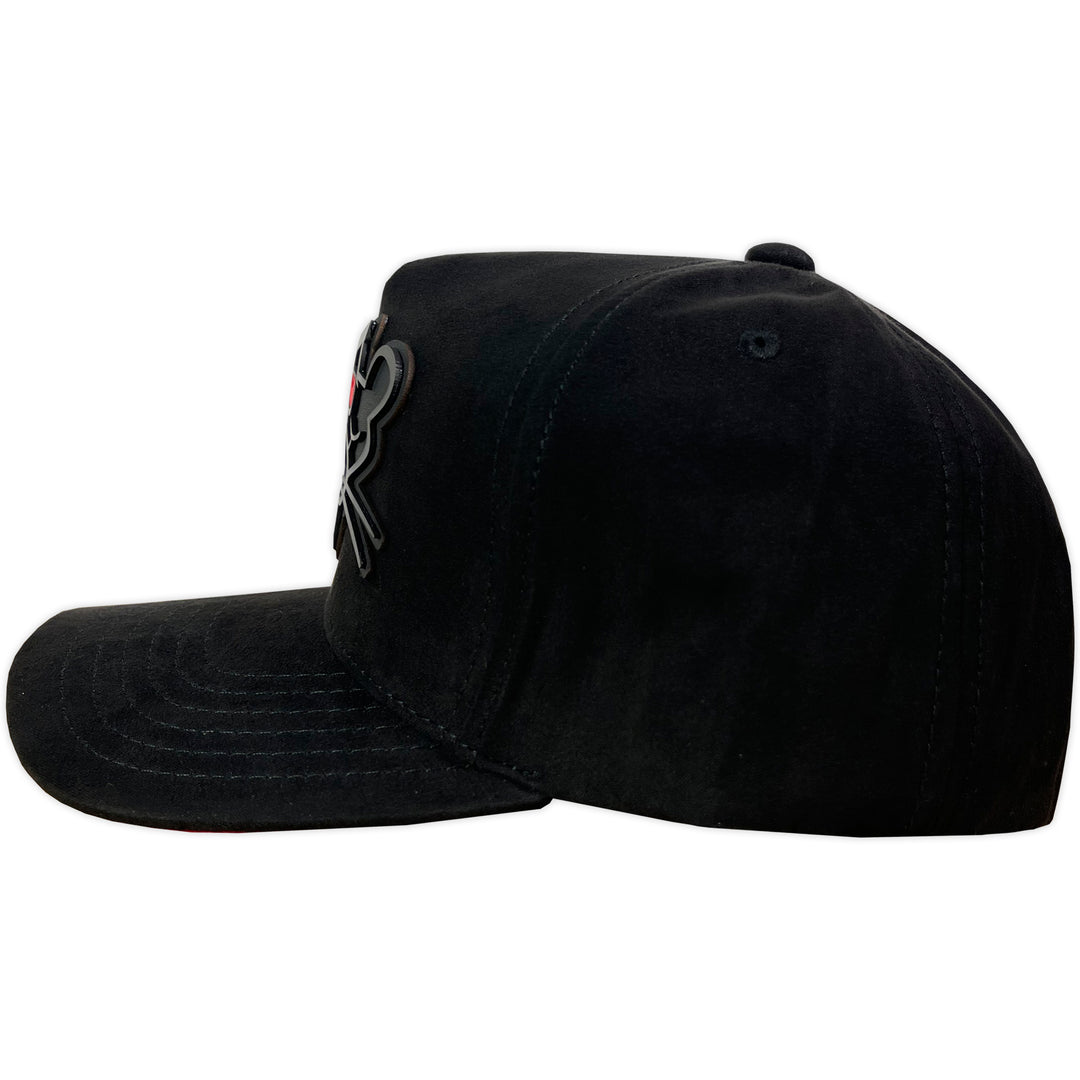 Gorra Vago Style Black Panther Black/Red Under Suede Curva de Gamuza