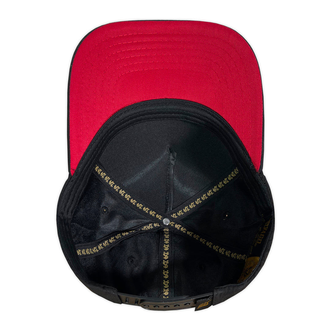 Gorra Vago Style Black Panther Black/Red Under Suede Curva de Gamuza