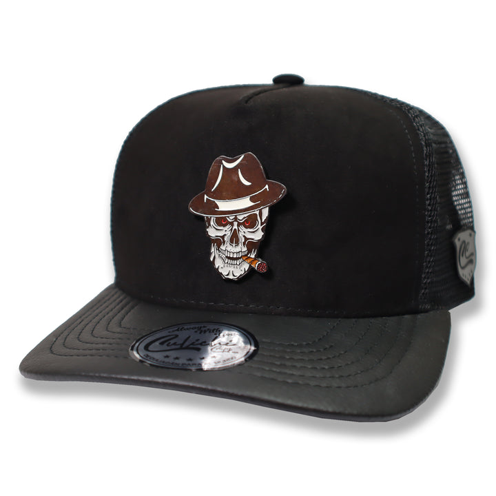 GORRA CULICHI CAPS BLACK SKULL TRUCKER