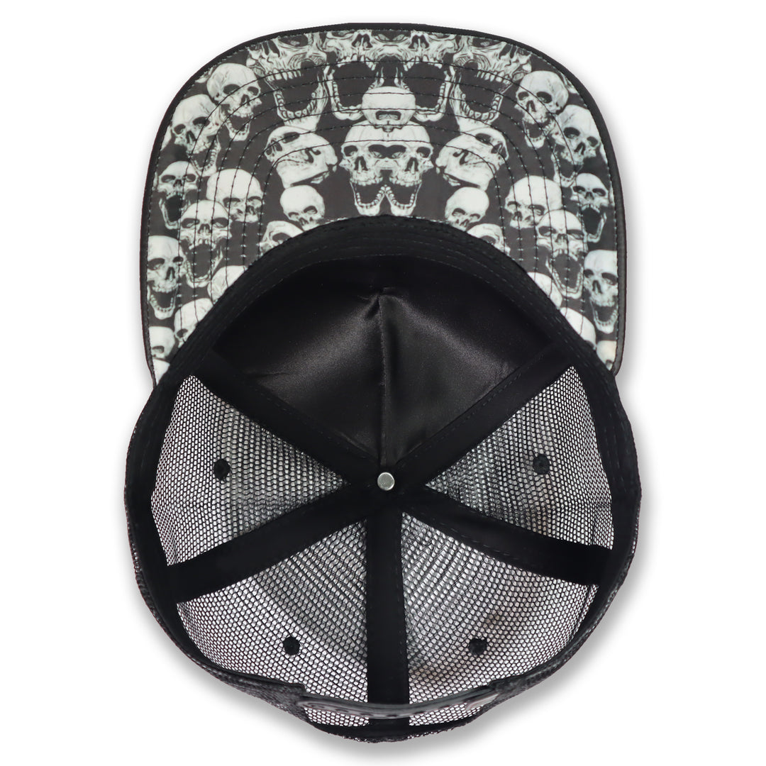 GORRA CULICHI CAPS BLACK SKULL TRUCKER