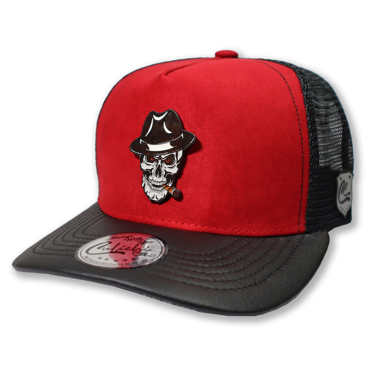 GORRA CULICHI CAPS BLACK SKULL RED PLACA TRUCKER