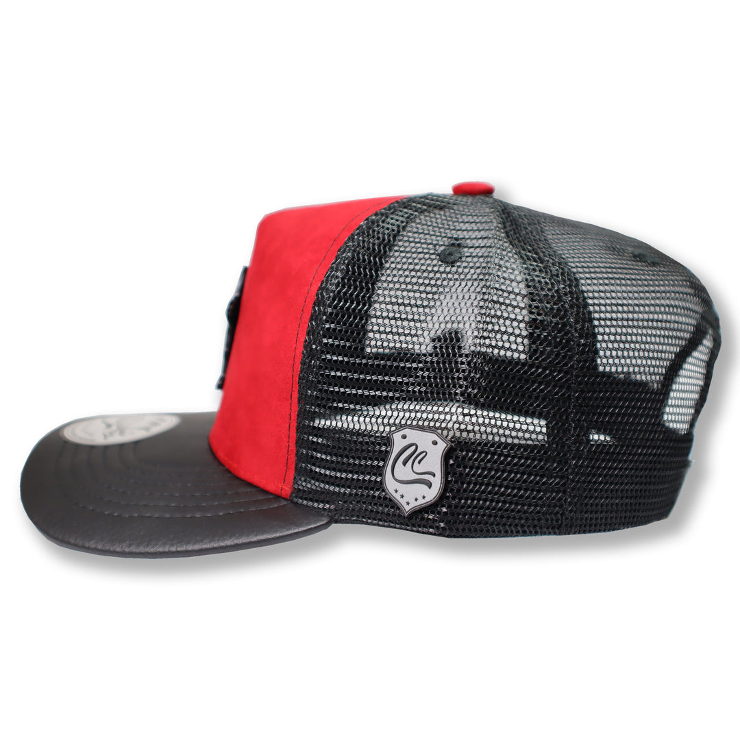 GORRA CULICHI CAPS BLACK SKULL RED PLACA TRUCKER