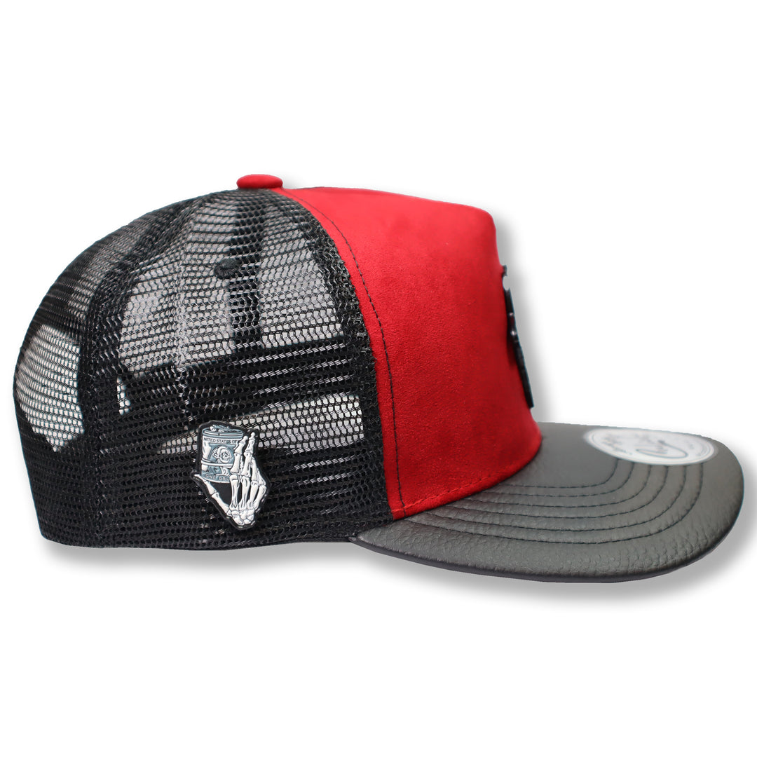 GORRA CULICHI CAPS BLACK SKULL RED PLACA TRUCKER