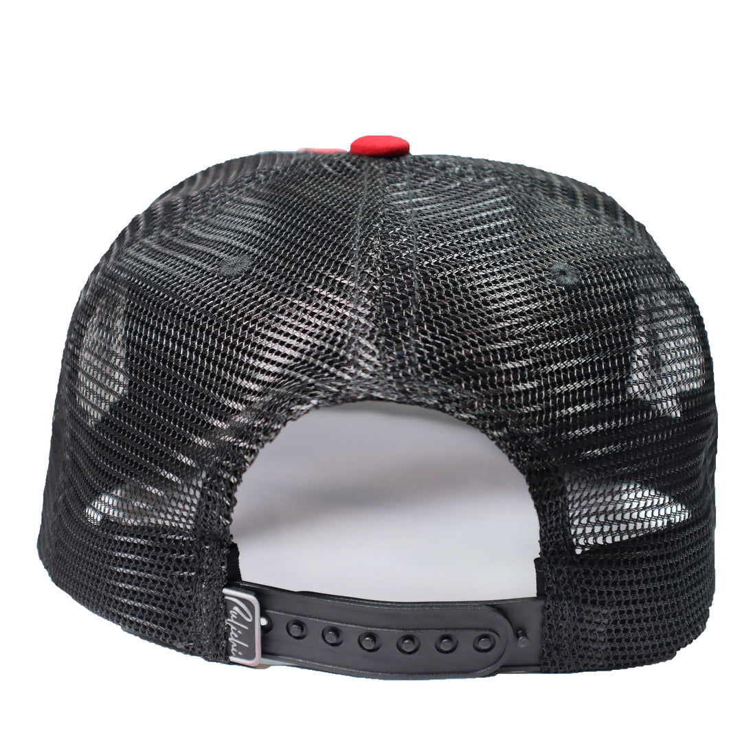 GORRA CULICHI CAPS BLACK SKULL RED PLACA TRUCKER