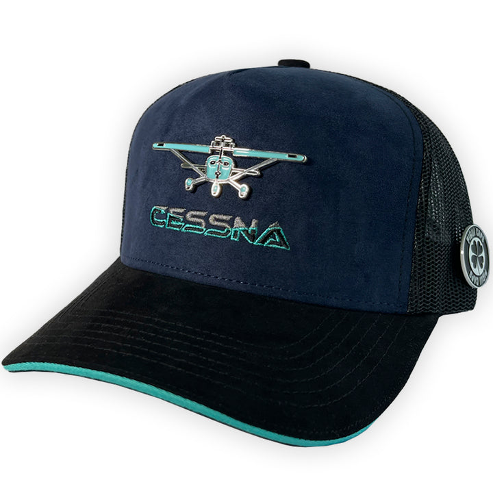 Gorra Pigui Cessna Black And Blue Curva Maya