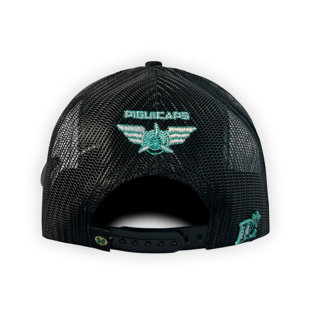 Gorra Pigui Cessna Black And Blue Curva Maya