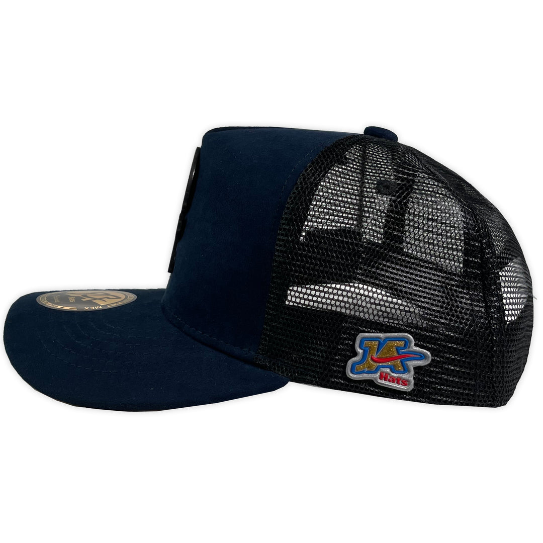 Gorra ja hats chucky gamuza azul trucker