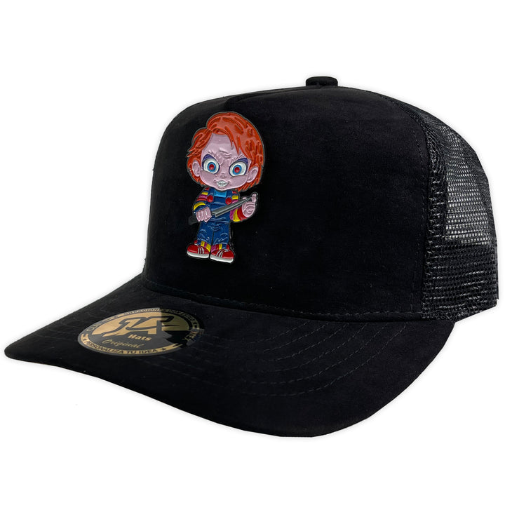 Gorra ja hats chucky gamuza negra trucker