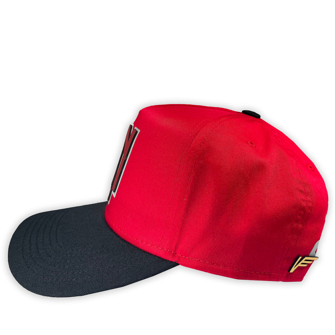 GORRA VAGO STYLE CULIACAN SERIES  GABARDINA ROJA CON NEGRO