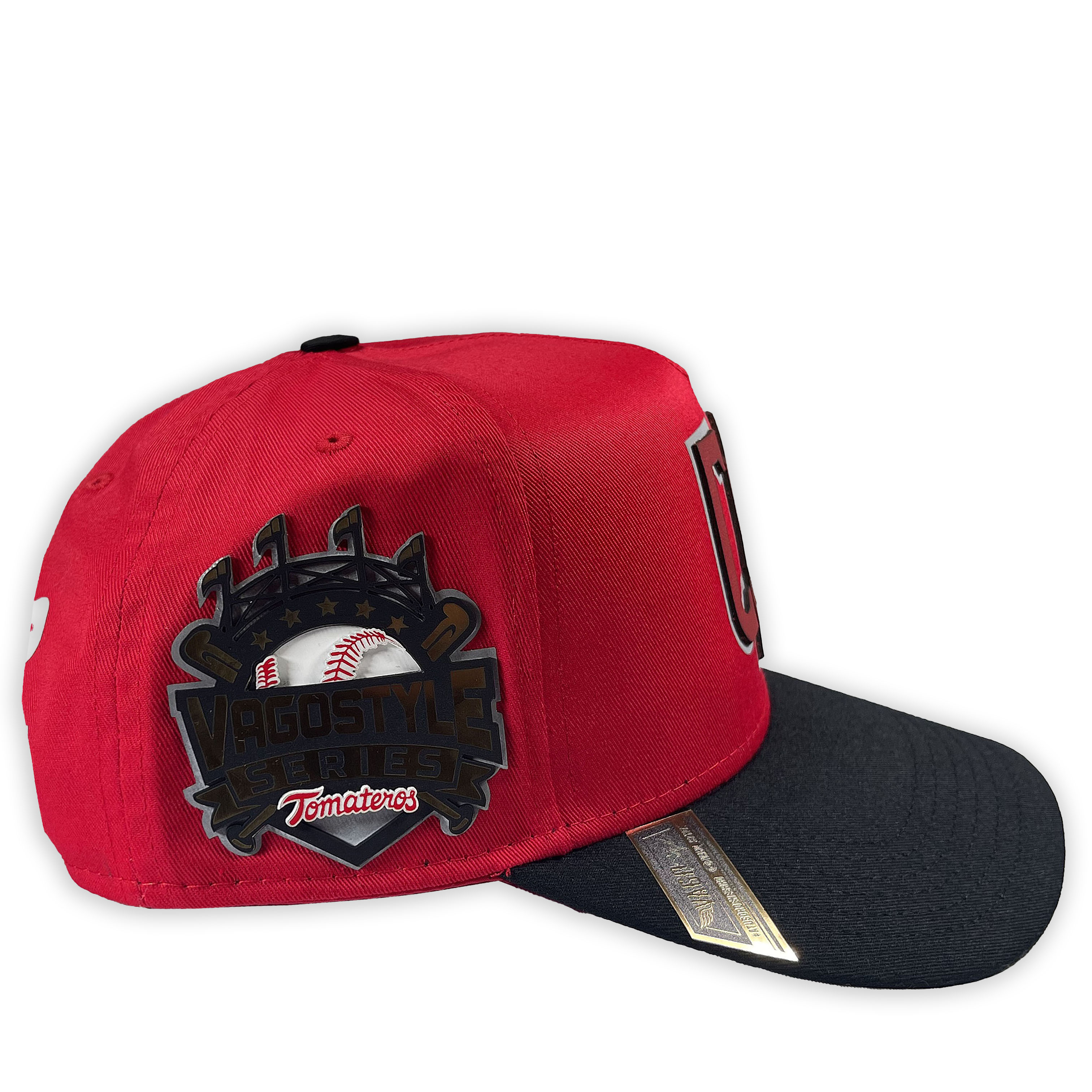 GORRA VAGO STYLE CULIACAN SERIES  GABARDINA ROJA CON NEGRO