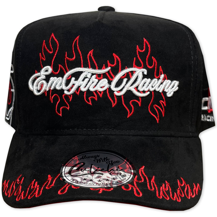 GORRA CULICHI CAPS EMFIRE RACING BLACK GAMUZA
