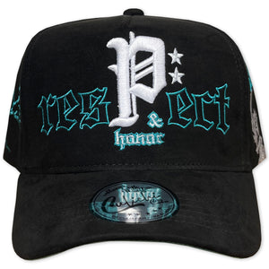 GORRA CULICHI CAPS RESPECT BLACK GAMUZA