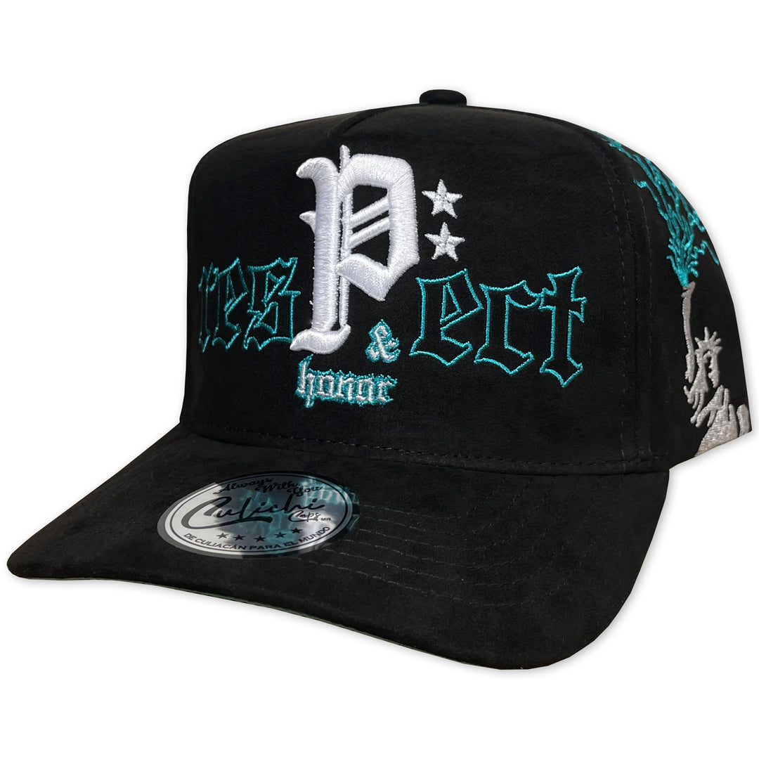GORRA CULICHI CAPS RESPECT BLACK GAMUZA