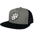 GORRA ALL IN BRAND DADOS GRIS CON NEGRA TRUCKER