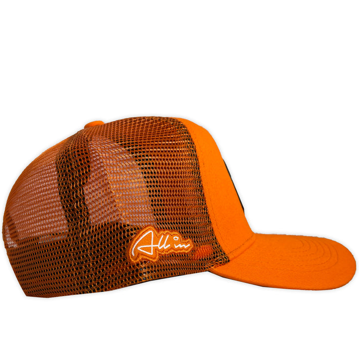 GORRA ALL IN BRAND DADOS NARANJA TRUCKER